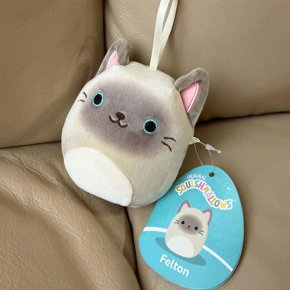Squishmallows Felton the Siamese Cat 4-Inch Ornament Plush